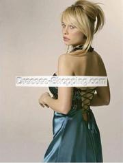 A-Line Backless Floor Length Applique Pleated Beading Chic Satin Party